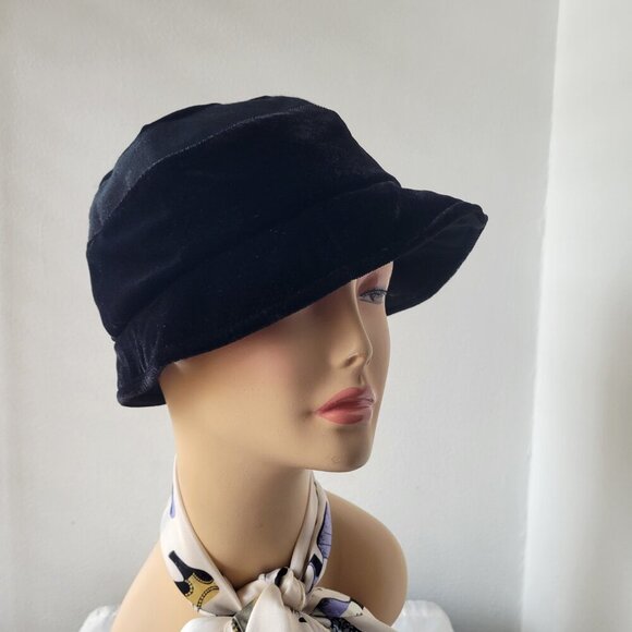 Vintage Style Giovannio Soft Black Velvet Bucket Hat - Picture 8 of 14